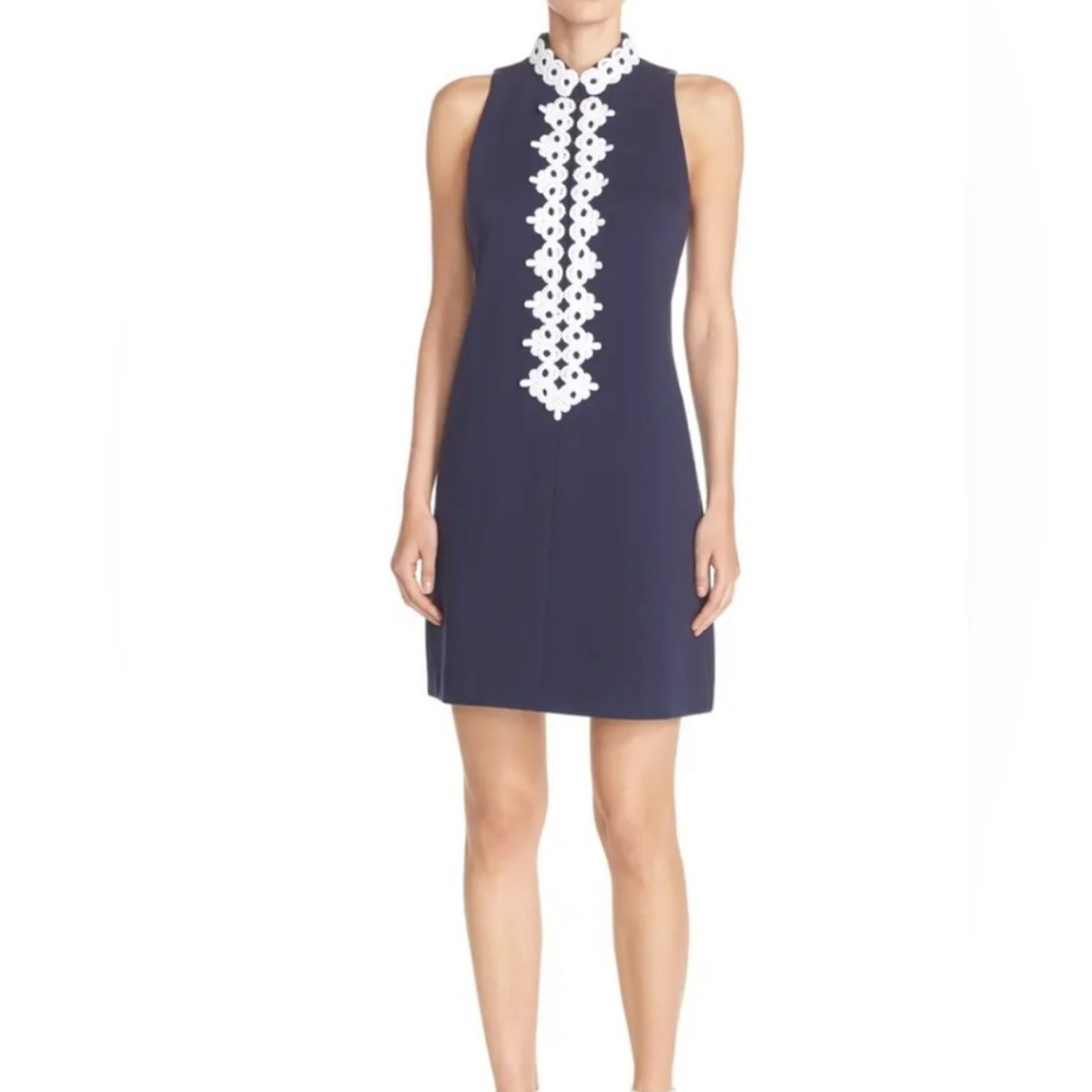 Lilly Pulitzer-Callista Lace-Detail Mini Shift Dress XS